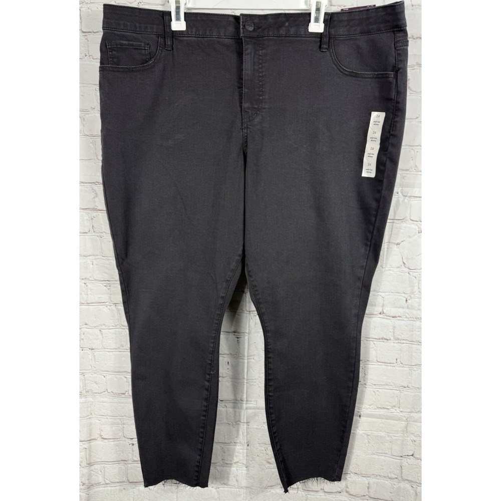 Ava & Viv‎ Jeans Women's Size 24 R Mid-Rise Black Skinny Stretch Plus Size